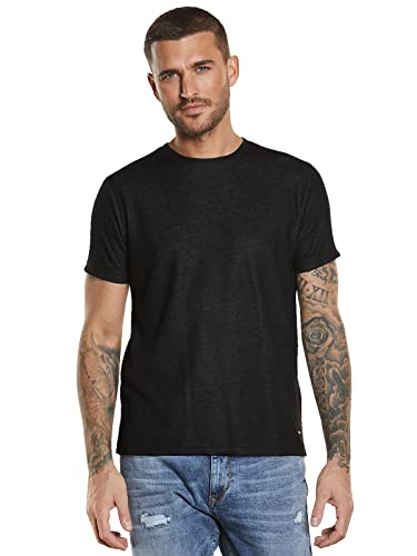 emilio adani Herren Herren T-Shirt Uni, 34489, 34489, Schwarz in Größe XL von emilio adani