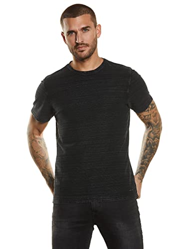 emilio adani Herren Herren T-Shirt strukturiert, 34310, 34310, Schwarz in Größe M von emilio adani