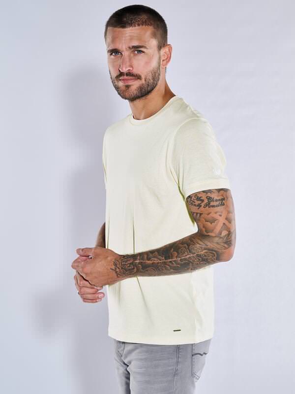 emilio adani Herren T-Shirt uni Beige regular Rundhals von emilio adani