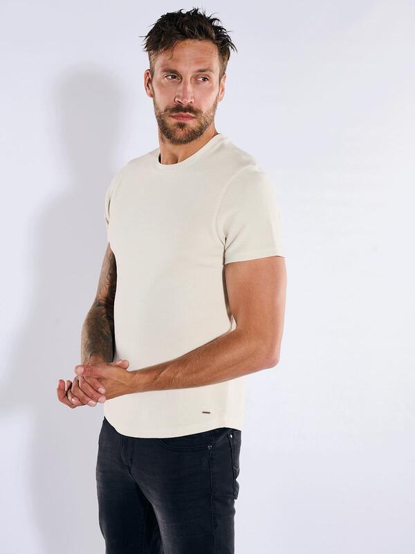 emilio adani Herren T-Shirt uni weiß regular Rundhals von emilio adani