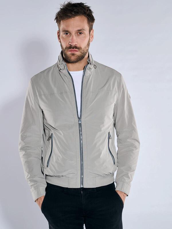 emilio adani Herren Übergangsjacke regular Weiß uni von emilio adani