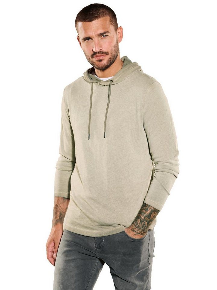 emilio adani Kapuzenshirt emilio adani Herren Langarm-Shirt uni, Braunbeige von emilio adani
