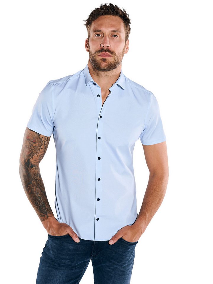 emilio adani Kurzarmhemd emilio adani Herren Funktionshemd aus Jersey, Hellblau von emilio adani