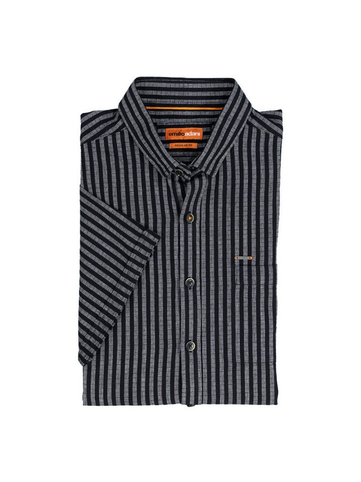 emilio adani Kurzarmhemd emilio adani Herren Kurzarm-Hemd gestreift, Schwarz von emilio adani