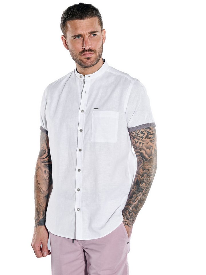 emilio adani Kurzarmhemd emilio adani Herren Kurzarm-Hemd uni, Reinweiss von emilio adani