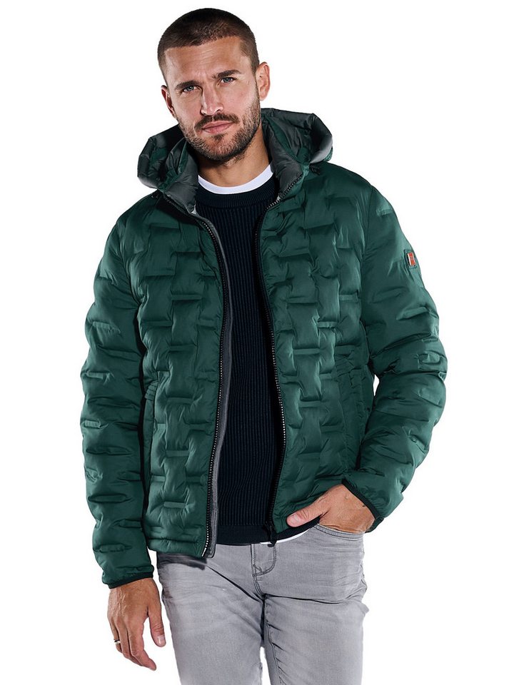 emilio adani Kurzjacke emilio adani Herren Steppjacke mit abnehmbarer Kapuze, Dunkelgruen von emilio adani