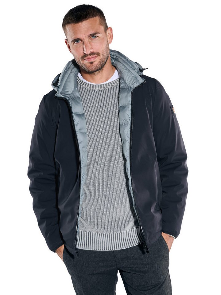 emilio adani Kurzjacke emilio adani Herren Wendejacke mit Kapuze, Saphirblau von emilio adani
