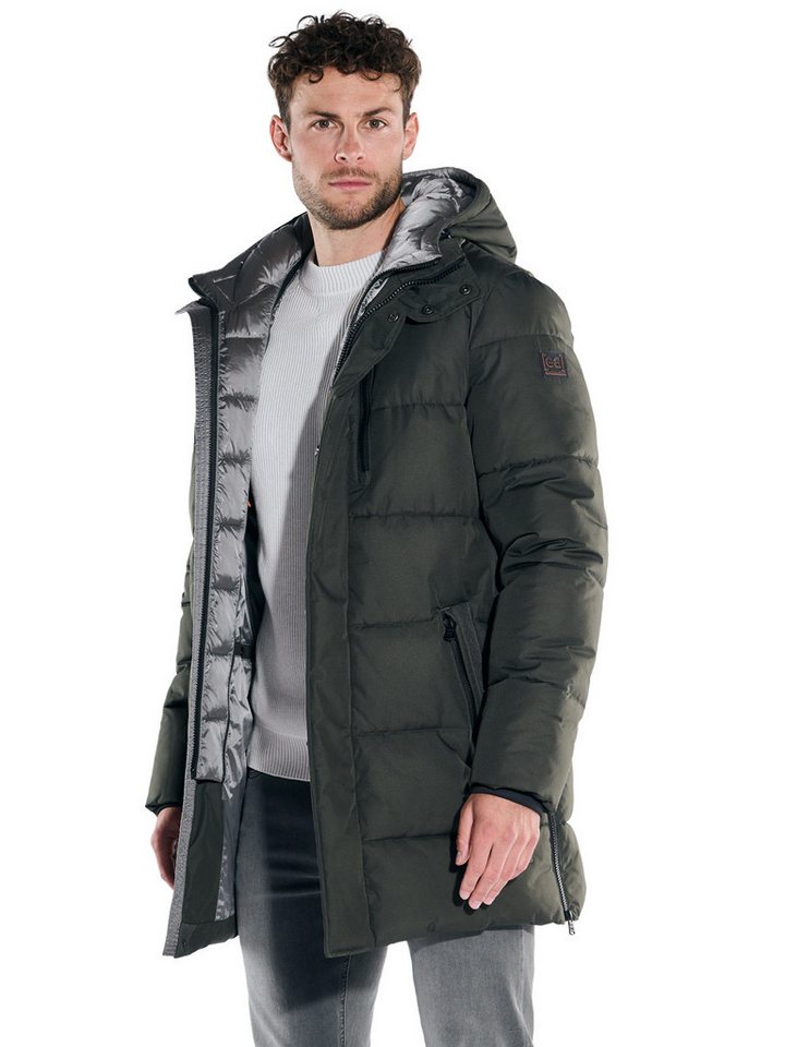 emilio adani Kurzmantel emilio adani Herren Mantel mit abnehmbarer Kapuze, Oliv von emilio adani