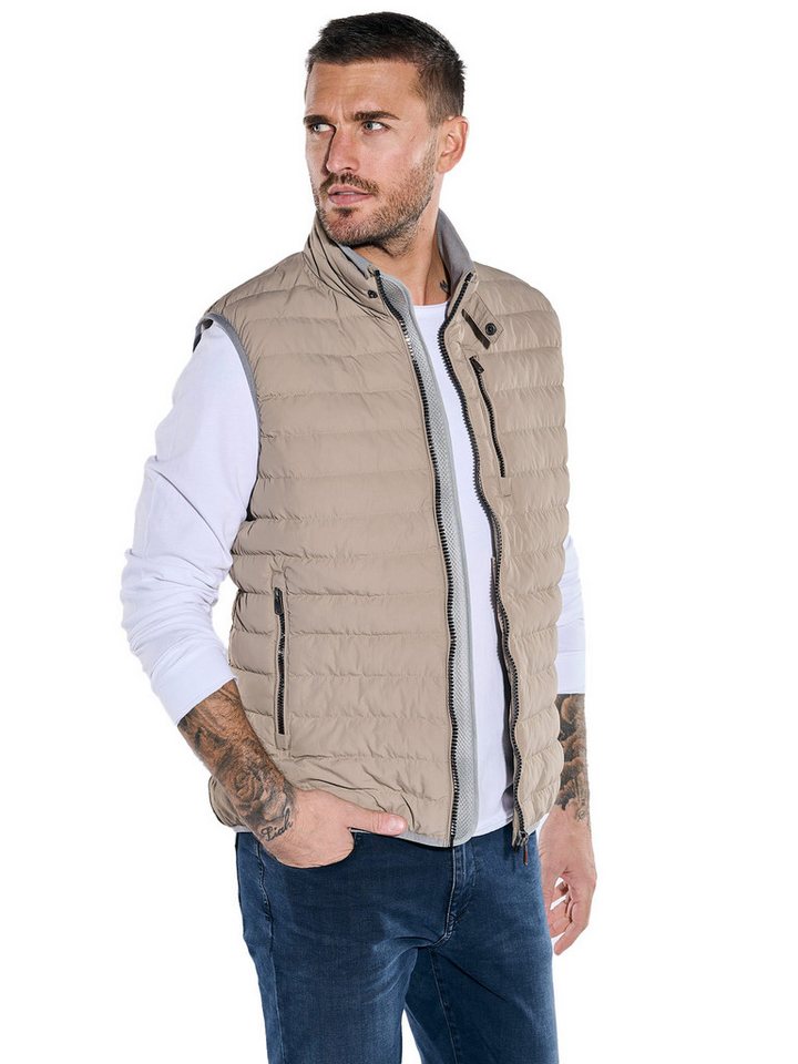 emilio adani Kurzweste emilio adani Herren Steppweste slim fit, Sand von emilio adani