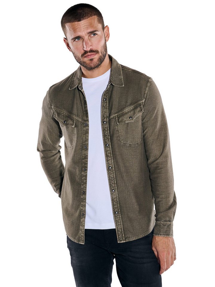 emilio adani Langarm-Poloshirt emilio adani Herren Langarm-Shirt slim fit, Dunkelbraun von emilio adani