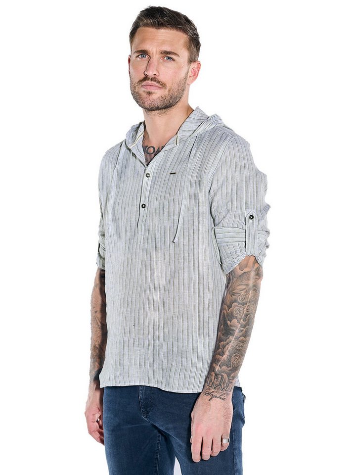 emilio adani Langarmhemd emilio adani Herren Langarm-Hemd mit Kapuze, Oliv von emilio adani