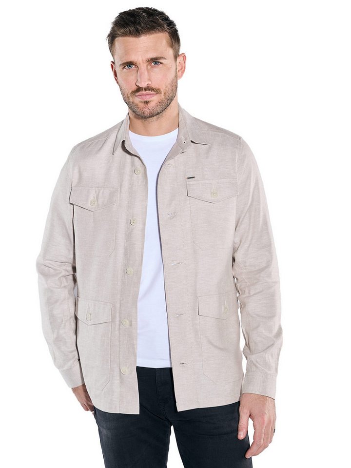 emilio adani Langarmhemd Overshirt mit Leinenanteil von emilio adani