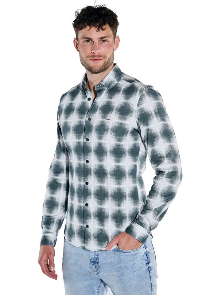 emilio adani Langarmhemd emilio adani Herren Langarm-Hemd kariert, Oliv von emilio adani