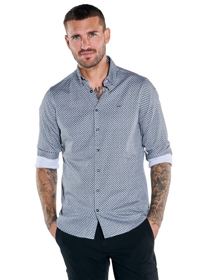 emilio adani Langarmhemd emilio adani Herren Langarm-Hemd satiniert, Hellgrau von emilio adani