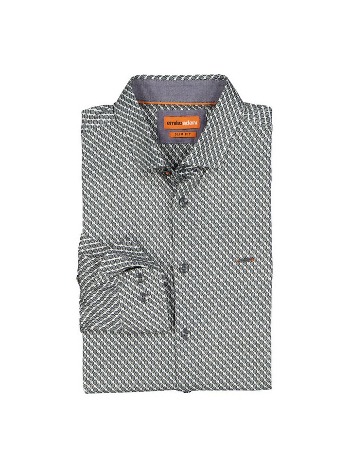 emilio adani Langarmhemd emilio adani Herren Langarm-Hemd slim fit, Anthrazit von emilio adani
