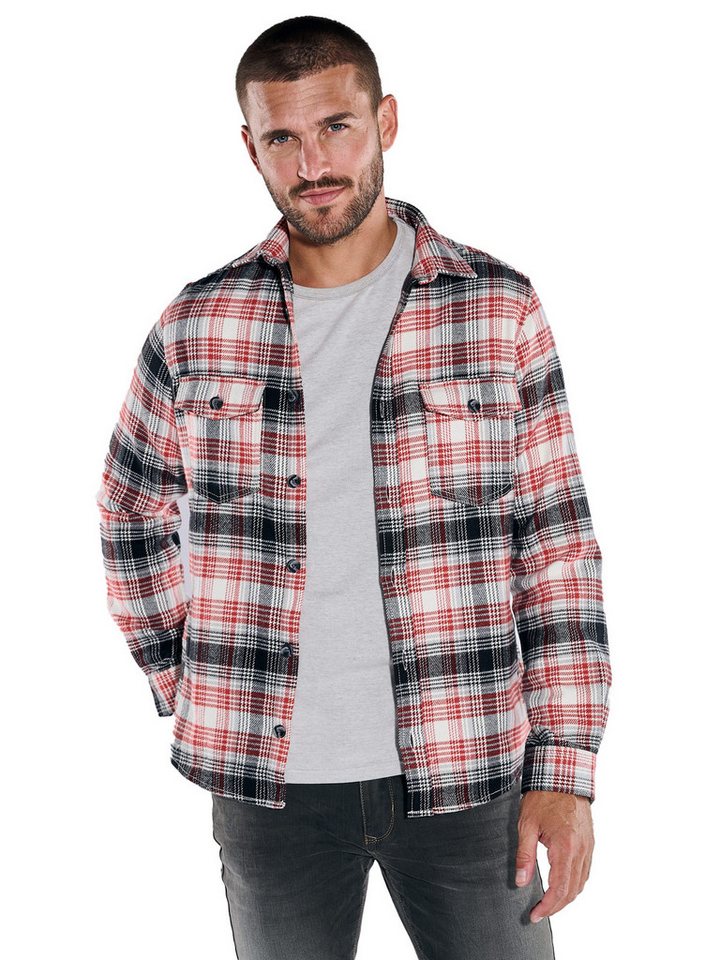 emilio adani Langarmhemd emilio adani Herren Overshirt kariert, Rostorange von emilio adani