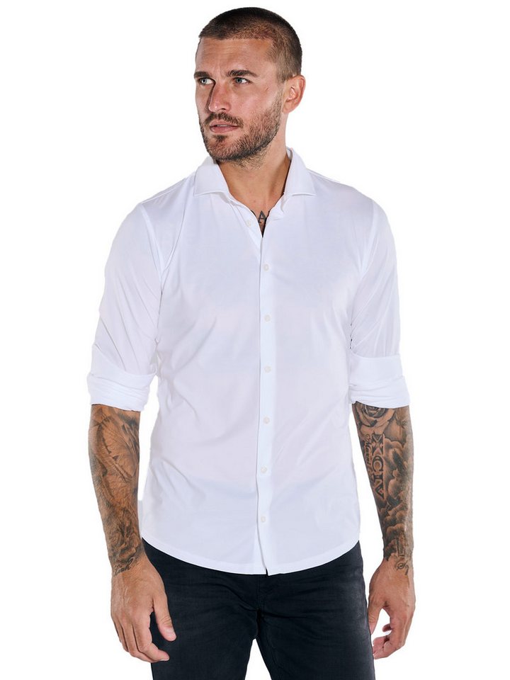 emilio adani Langarmhemd emilio adani Herren Funktions-Hemd Langarm, Reinweiss von emilio adani