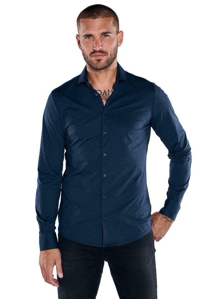 emilio adani Langarmhemd emilio adani Herren Funktions-Hemd Langarm, Saphirblau von emilio adani