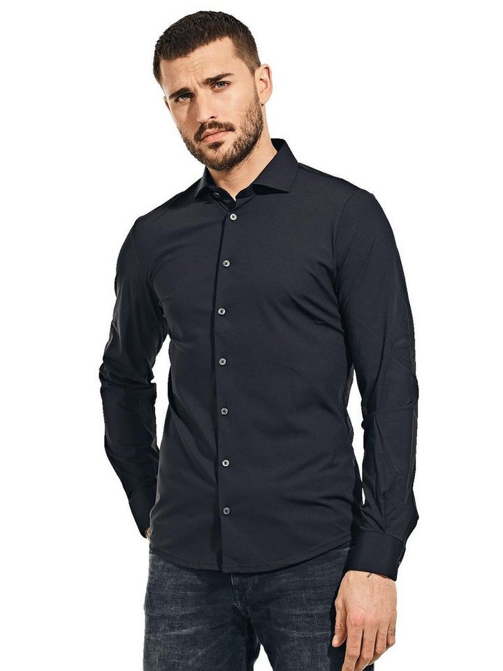 emilio adani Langarmhemd emilio adani Herren Funktions-Hemd Langarm, Schwarz von emilio adani