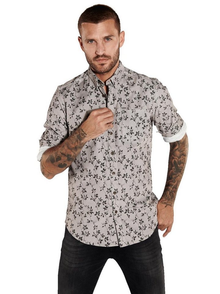 emilio adani Langarmhemd emilio adani Herren Hemd langarm, Beige von emilio adani