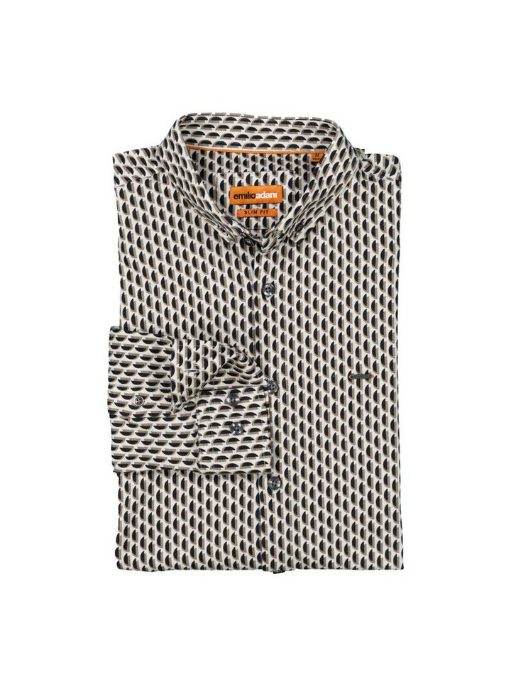 emilio adani Langarmhemd emilio adani Herren Hemd langarm, Braunbeige von emilio adani