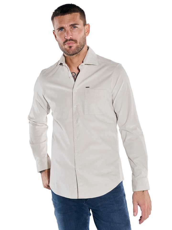 emilio adani Langarmhemd emilio adani Herren Hemd uni, Naturweiss von emilio adani