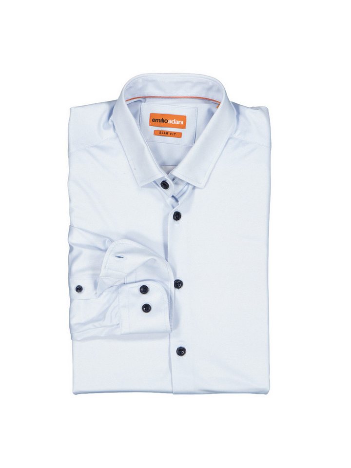 emilio adani Langarmhemd emilio adani Herren Langarm-Hemd aus Jersey, Hellblau von emilio adani