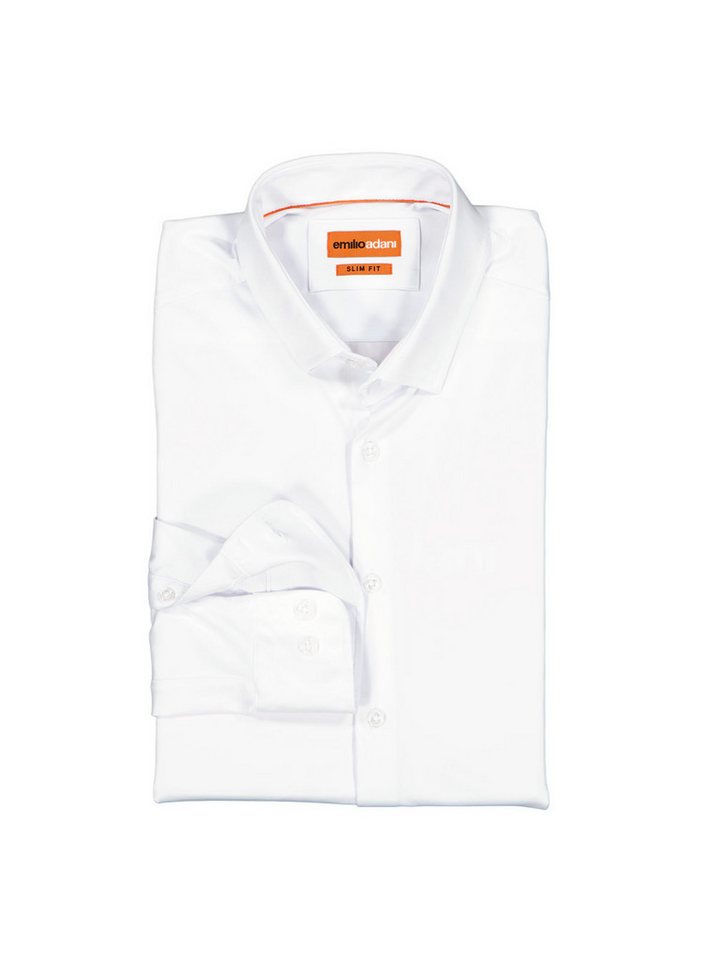 emilio adani Langarmhemd emilio adani Herren Langarm-Hemd aus Jersey, Reinweiss von emilio adani