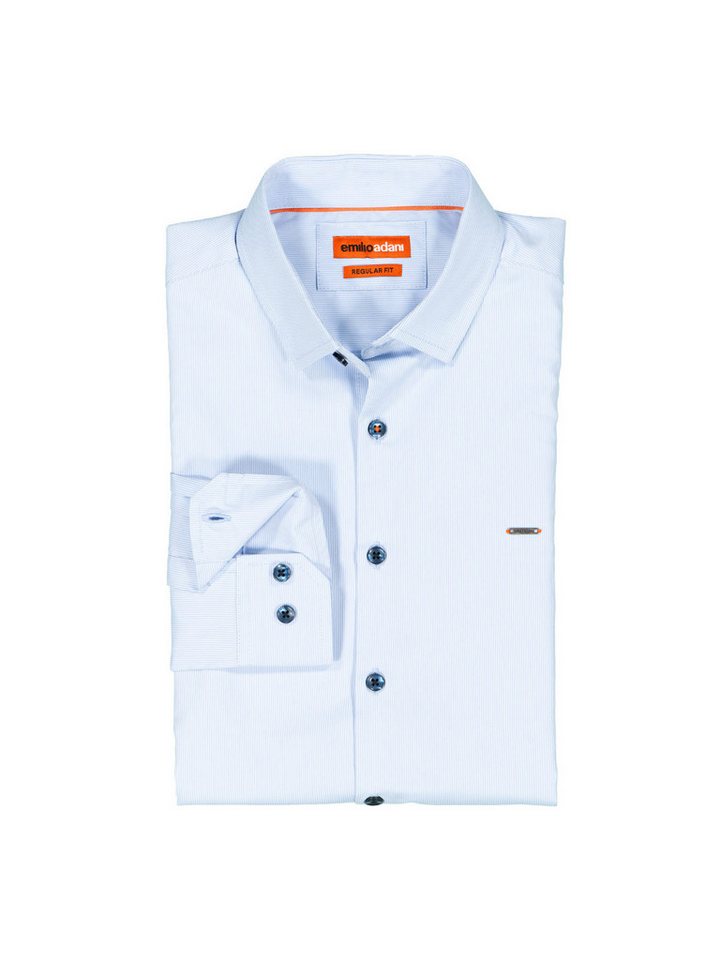 emilio adani Langarmhemd emilio adani Herren Langarm-Hemd uni, Hellblau von emilio adani