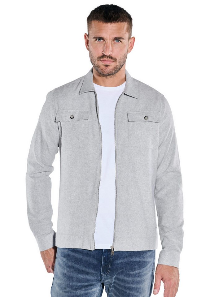 emilio adani Langarmhemd emilio adani Herren Overshirt mit Zipper, Silbergrau emilio adani Langarmhemd emilio adani Herren Overshirt mit Zipper, Silbergrau von emilio adani