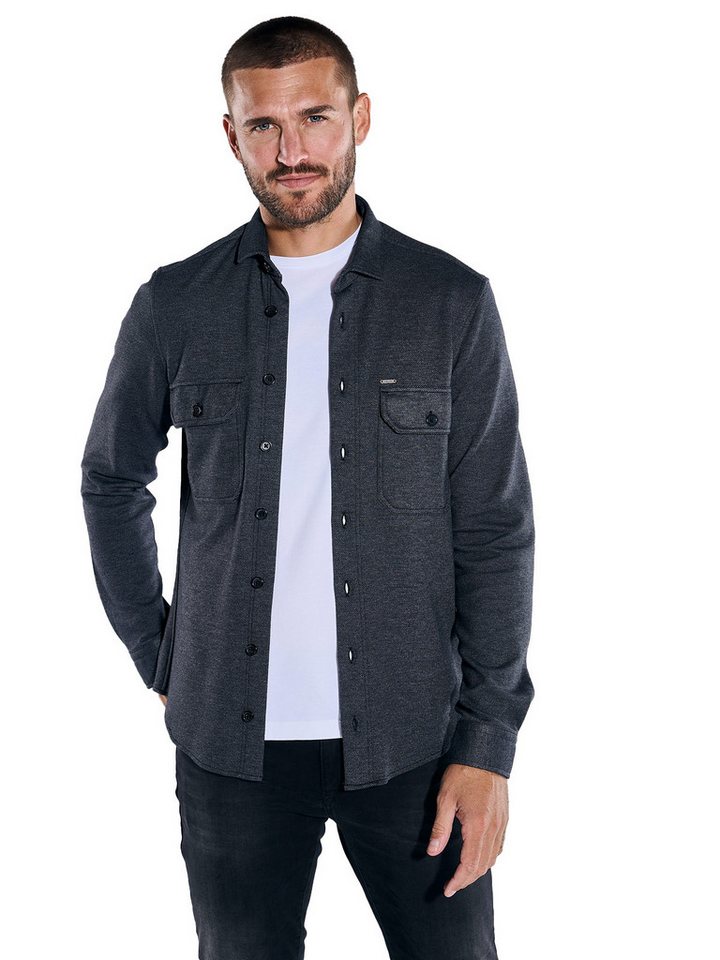 emilio adani Langarmhemd emilio adani Herren Overshirt slim fit, Anthrazit von emilio adani