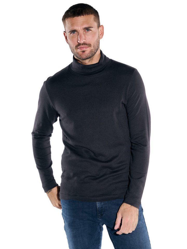 emilio adani Langarmshirt emilio adani Herren Langarm-Shirt mit Rollkragen, Schwarz von emilio adani