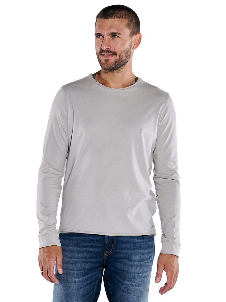 emilio adani Langarmshirt emilio adani Herren Langarm-Shirt "My Favorite", Hellgrau von emilio adani