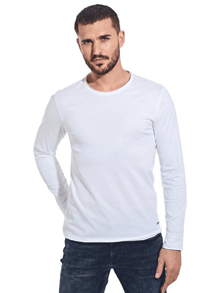 emilio adani Langarmshirt emilio adani Herren Langarmshirt "My Favorite", Reinweiss von emilio adani