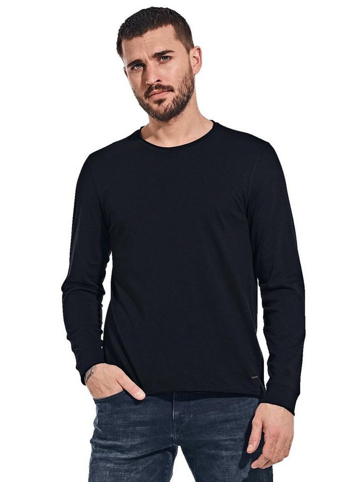 emilio adani Langarmshirt emilio adani Herren Langarmshirt "My Favorite", Schwarz von emilio adani