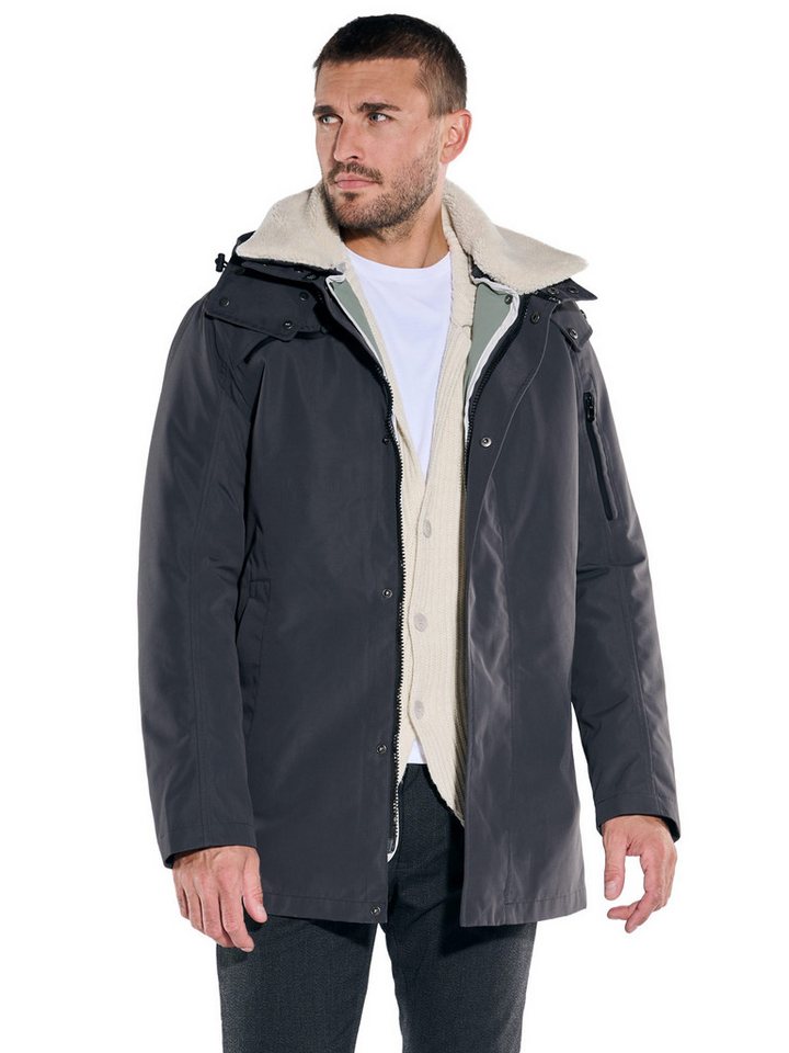 emilio adani Langjacke emilio adani Herren 2 in 1 Jacke mit Funktion, Grau von emilio adani
