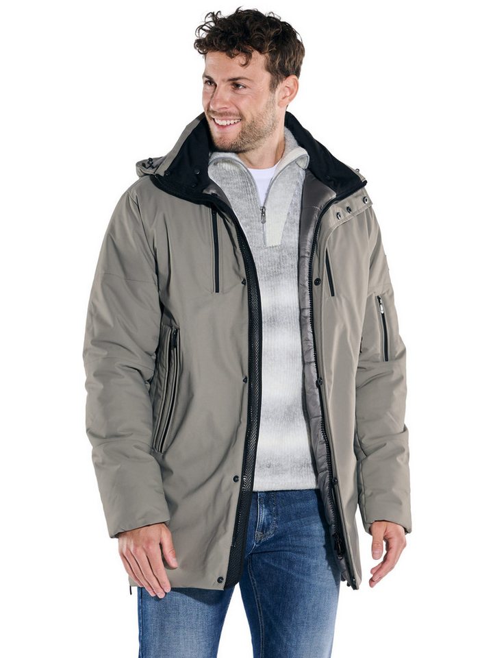 emilio adani Langjacke emilio adani Herren Jacke mit unterlegtem Reißverschluss, Braunbeige von emilio adani