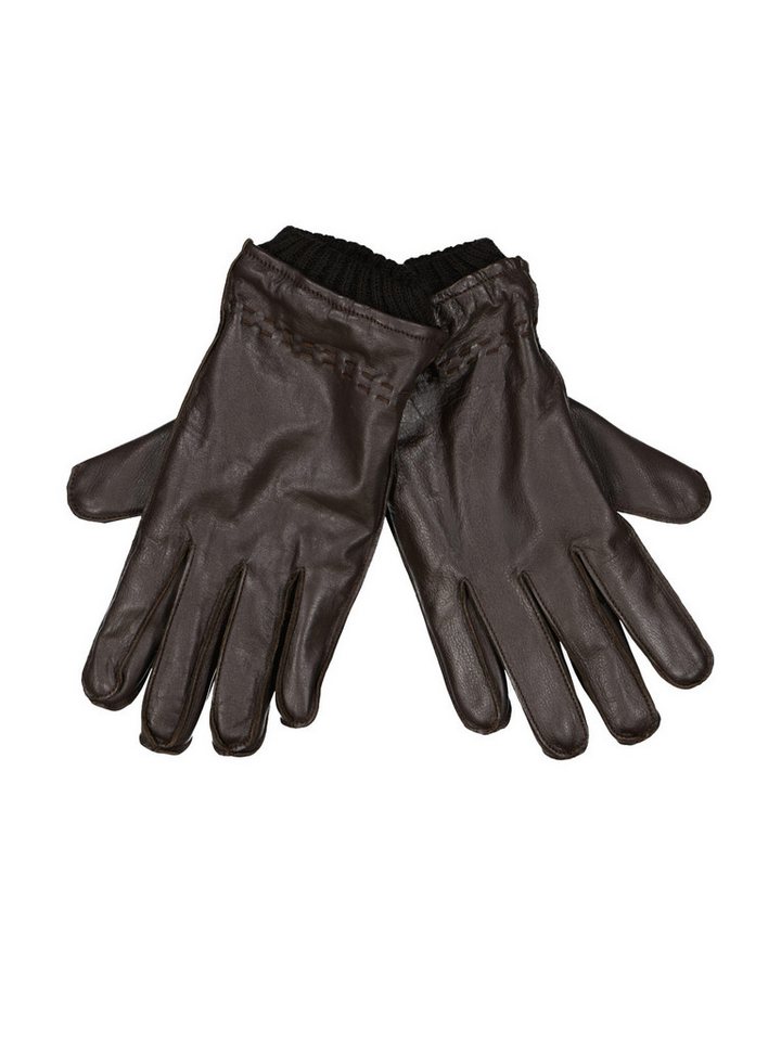 emilio adani Lederhandschuhe emilio adani Herren Leder-Handschuhe Basic, Dunkelbraun von emilio adani