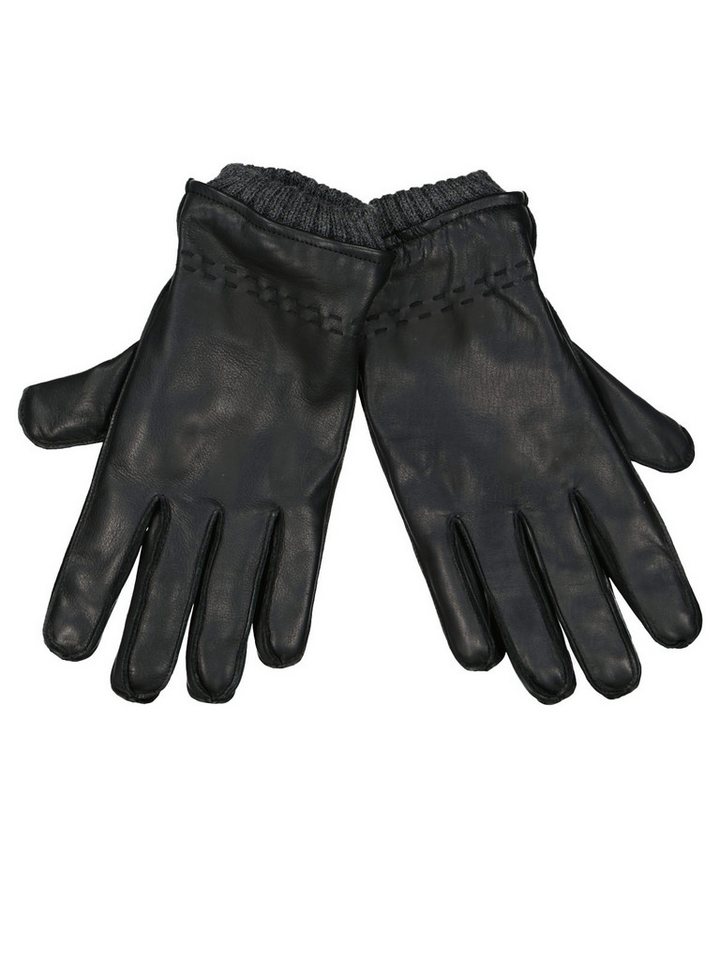 emilio adani Lederhandschuhe emilio adani Herren Leder-Handschuhe Basic, Schwarz von emilio adani