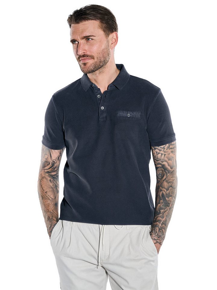 emilio adani Poloshirt emilio adani Herren Polo-Shirt uni, Saphirblau von emilio adani