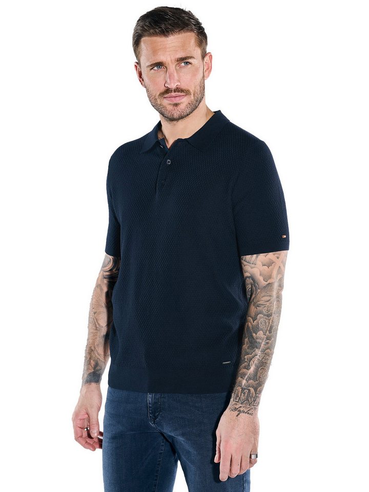 emilio adani Strickpullover emilio adani Herren Strick Polo-Shirt, Saphirblau von emilio adani