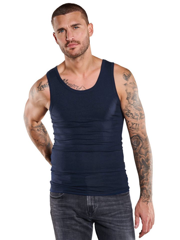 emilio adani Ripptanktop emilio adani Herren Tank Top, Saphirblau von emilio adani