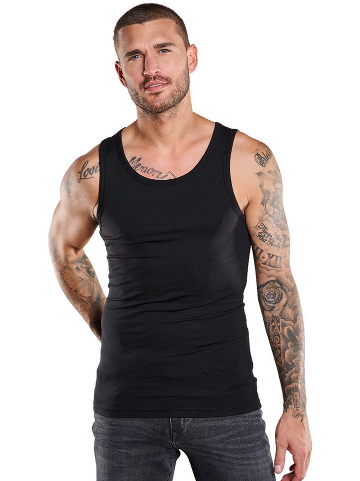 emilio adani Ripptanktop emilio adani Herren Tank Top, Schwarz von emilio adani