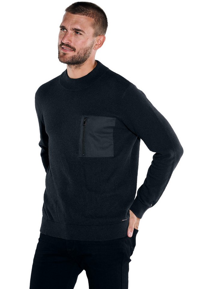emilio adani Rollkragenpullover emilio adani Herren Pullover uni, Schwarz von emilio adani