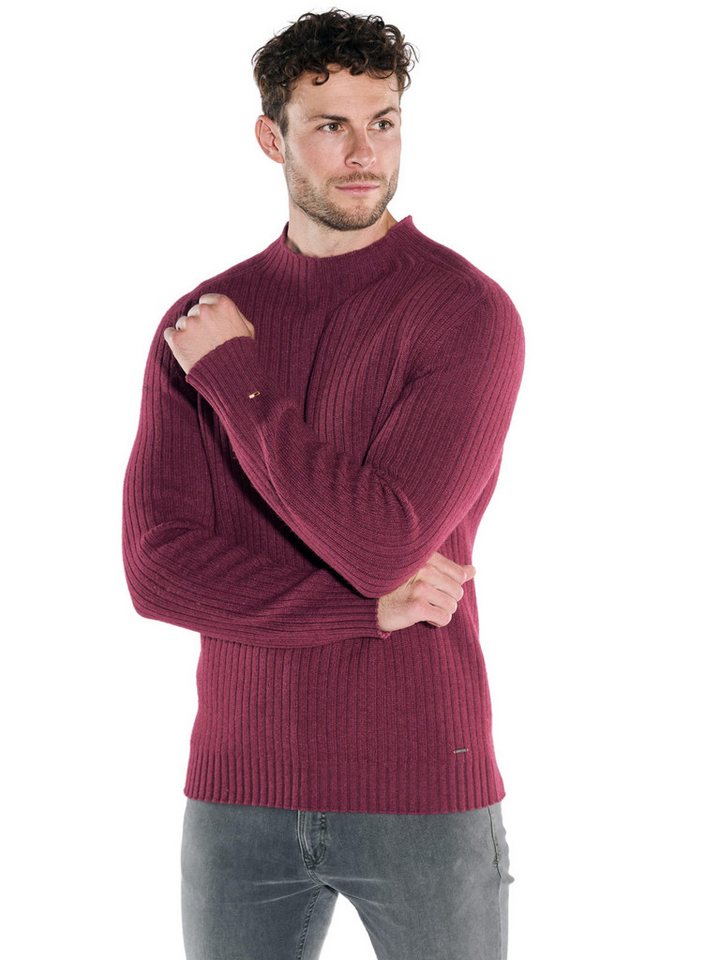 emilio adani Rollkragenpullover emilio adani Herren Strickpullover mit Stehkragen, Magenta von emilio adani