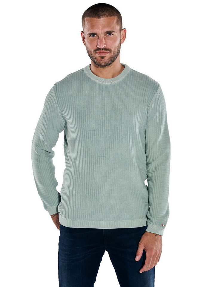 emilio adani Rundhalspullover emilio adani Herren Pullover strukturiert, Mint von emilio adani