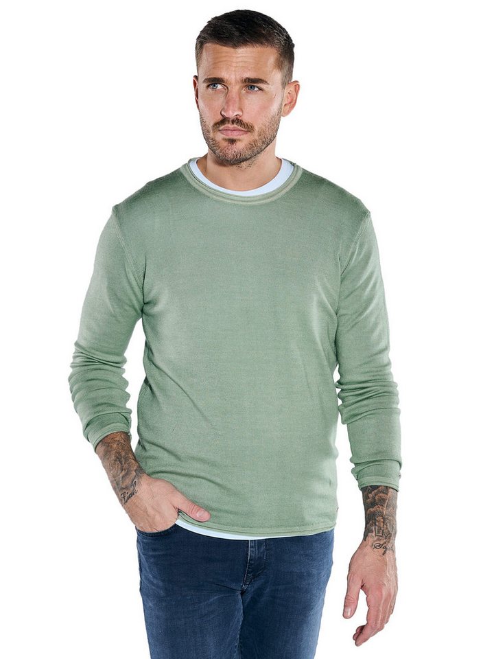emilio adani Rundhalspullover emilio adani Herren Pullover aus Merinowolle, Mint von emilio adani