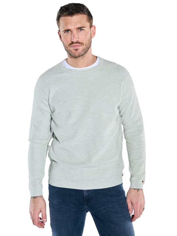 emilio adani Rundhalspullover emilio adani Herren Pullover meliert, Hellgruen von emilio adani