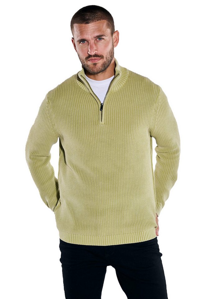 emilio adani Stehkragenpullover emilio adani Herren Pullover mit Troyerkragen, Hellgruen von emilio adani