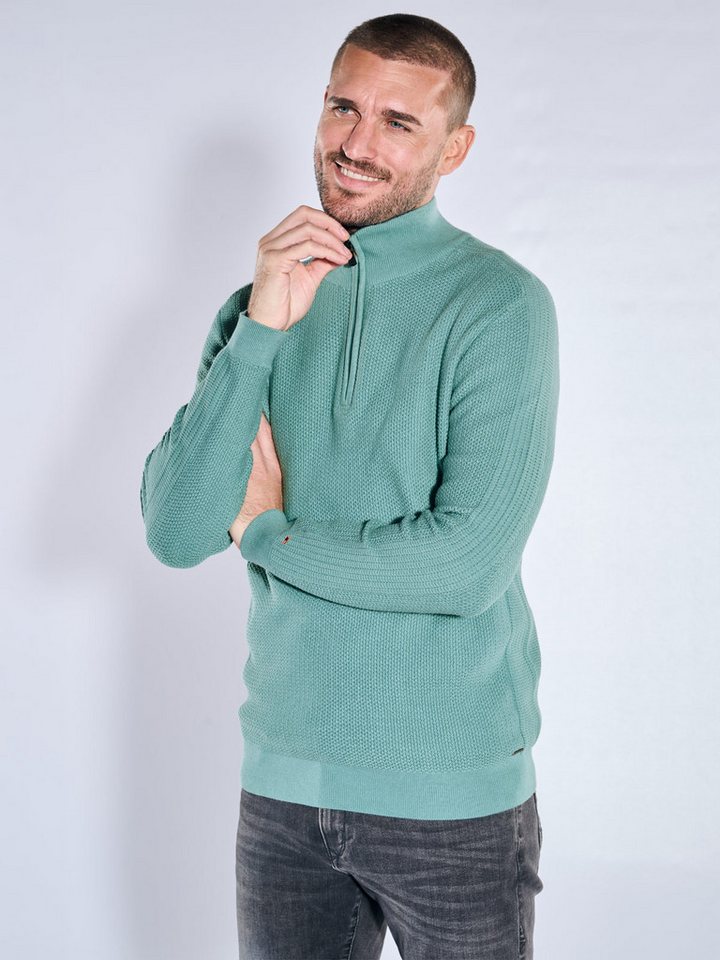 emilio adani Stehkragenpullover emilio adani Herren Pullover Polokragen, Gruen von emilio adani